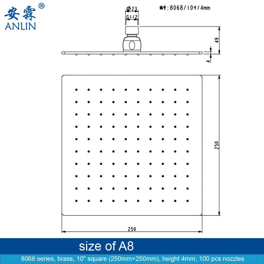 10 Inch High Pressure Overhead Shower Head - Buy Modern Rain Shower ...